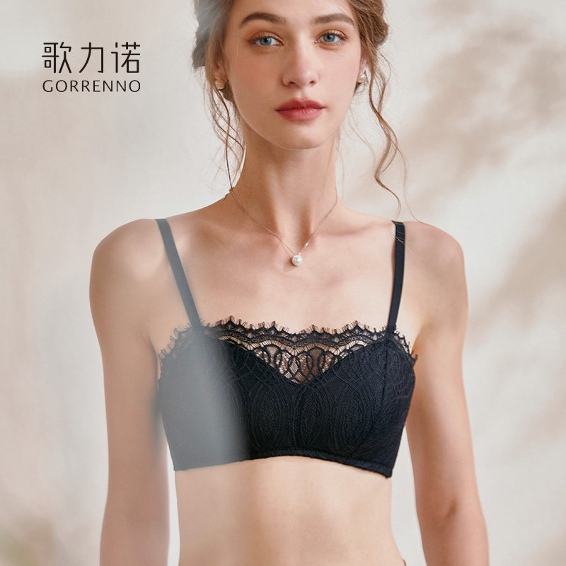 歌力诺抹胸女防走光大胸显小文胸罩 歌力诺文胸