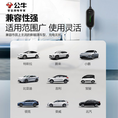 公牛电动汽车充电枪适用理想one小鹏特斯拉新能源便捷式10A充电器 - 图3