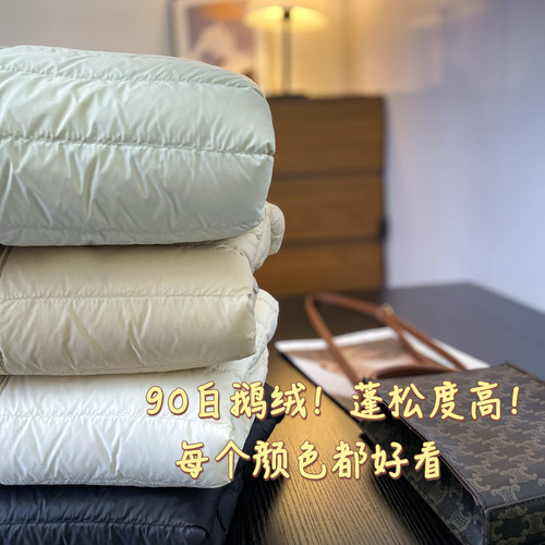 高端90鹅绒立领轻薄羽绒服女短款2025秋冬新款小个子鹅绒服薄外套 - 图3
