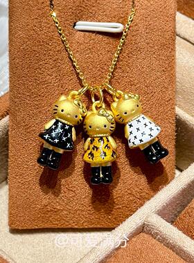 金色可爱kitty猫吊坠项链