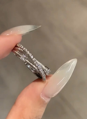 S925纯银三环星轨戒指女气质对戒