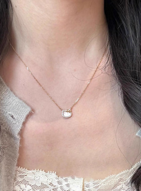 凯帝猫蝴蝶结猫项链女款锁骨链女