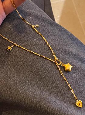 金色星星项链女款锁骨链