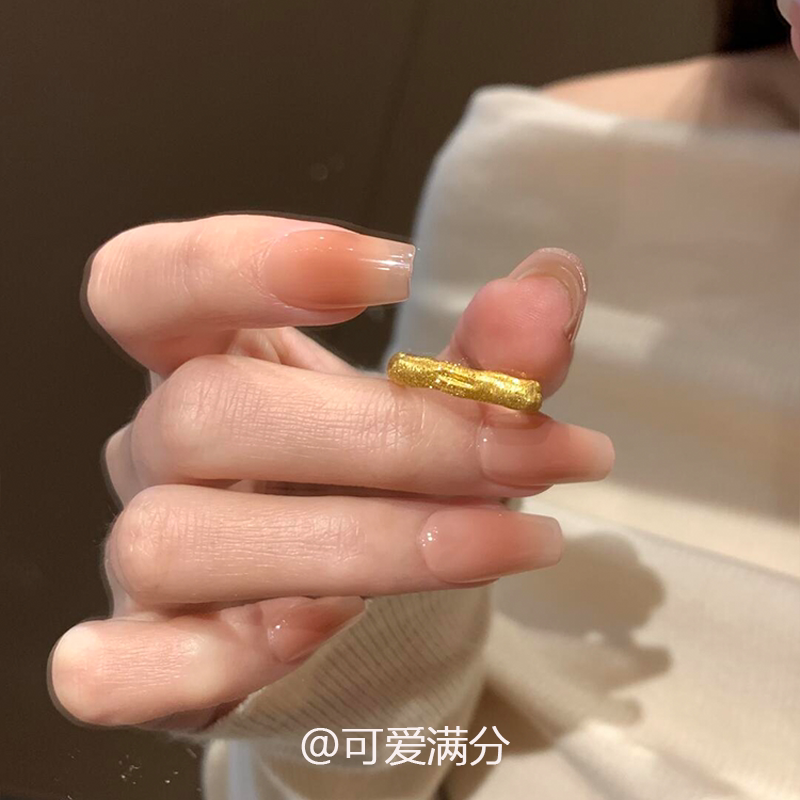 Gold brushed plain hoop ring for women with simple design