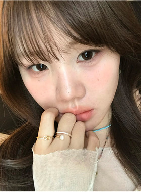 韩系金色仿珍珠戒指女