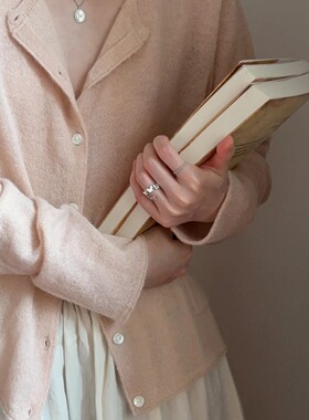 银色做旧磨砂蝴蝶戒指秋冬食指戒