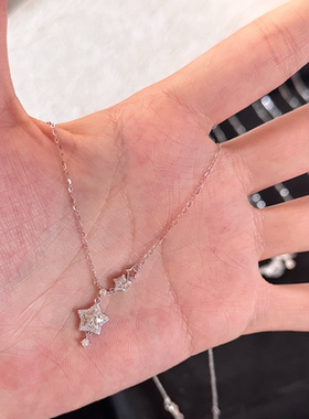 清冷感爆闪星星吊坠项链