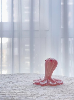 粉色小章鱼手工玻璃摆件女生小礼物桌面装饰品八爪