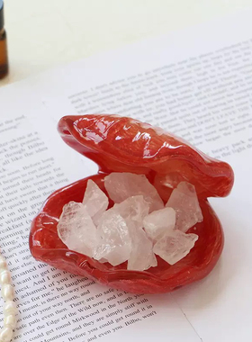 ins玻璃贝壳首饰盒创意桌面摆件可爱女生情人节生日礼物收纳盒托