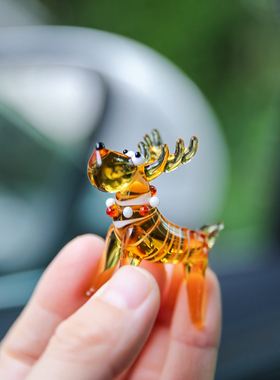 北欧创意玻璃圣诞小鹿动物摆件