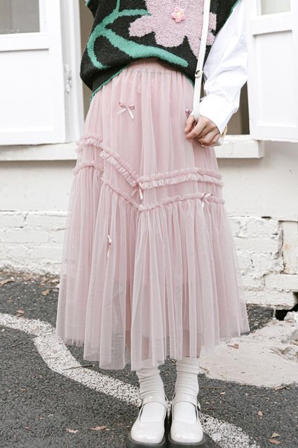 Autumn and winter skirt MS pleated skirt long skirt small fresh a