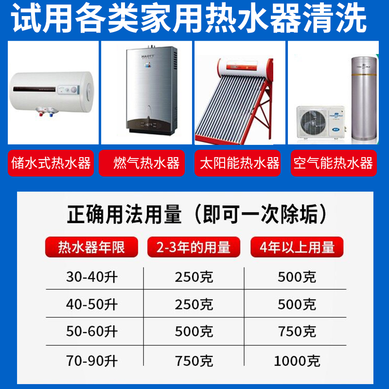 燃气热水器除垢剂免拆清洗神器家用内胆电热水器水垢清洗剂赠工具-图3