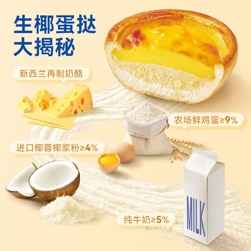 【宁安如梦】豪士生椰蛋挞面包健康早餐蛋糕零食小吃食品吐司整箱-图0