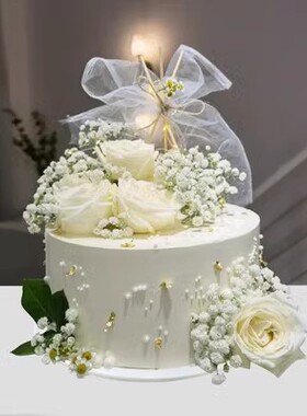 翻糖小雏菊手绘清新ins风女神小红书同款网红蛋糕模型可定制橱窗