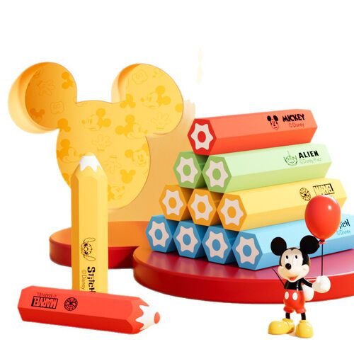 Disney迪士尼米奇儿童六角形橡皮擦学生清洁用品趣味耐用5块装 - 图3