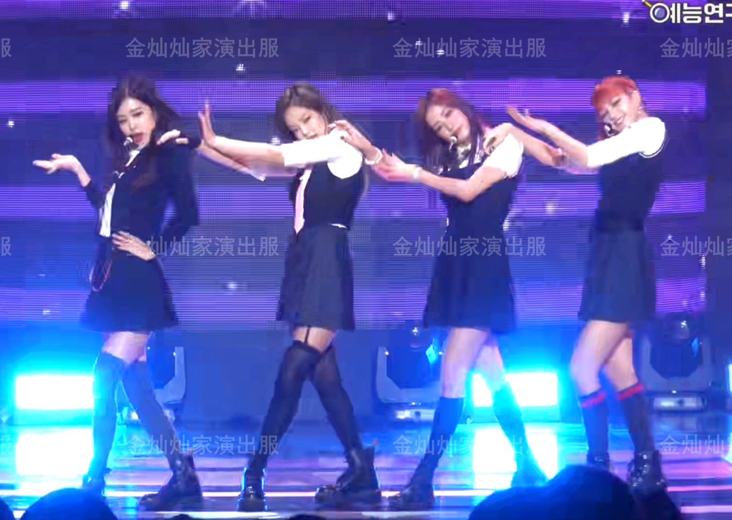 blackpink韩国女团同款学院风表演出打歌服舞台套装爵士KPOP韩舞_虎窝淘