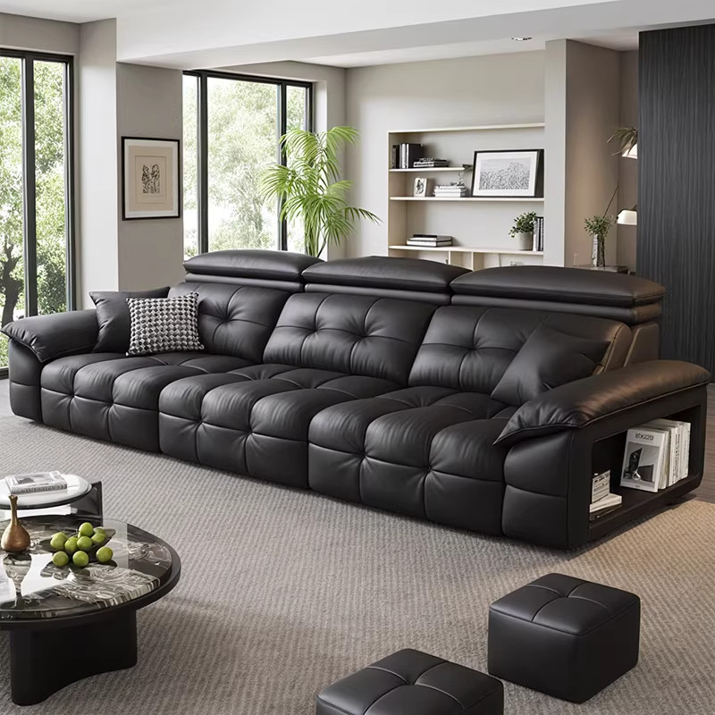 意式极简头层牛皮功能沙发电动劳伦斯伸缩平推沙发床客厅可躺可睡,淘宝优惠券,粉丝福利购,淘宝优惠卷