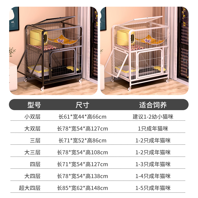 猫笼子家用室内别墅超大自由空间带厕所一体猫舍猫屋猫咪城堡猫窝 - 图2