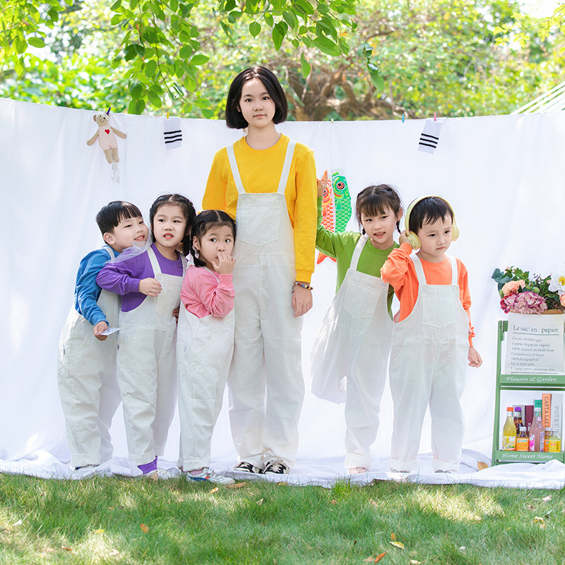 我是一颗跳跳糖舞蹈服秋冬长袖彩色卫衣纯棉白色背带裤亲子表演服,淘宝优惠券,粉丝福利购,淘宝优惠卷