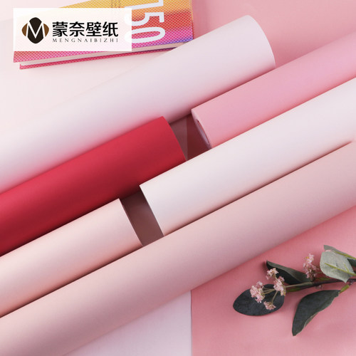 淡粉脏粉色壁纸粉红色无纺布纯色公主粉浅粉儿童房墙纸非自粘卧室 - 图0