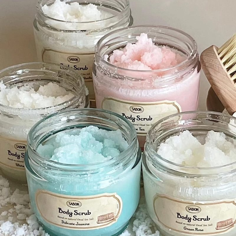 萨邦SABON身体磨砂膏白茶海盐去角质鸡皮沐浴嫩滑肌肤320/600g - 图1