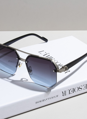 2025新款经典金属方形半框男太阳镜时尚潮流开车驾驶防紫外线墨镜