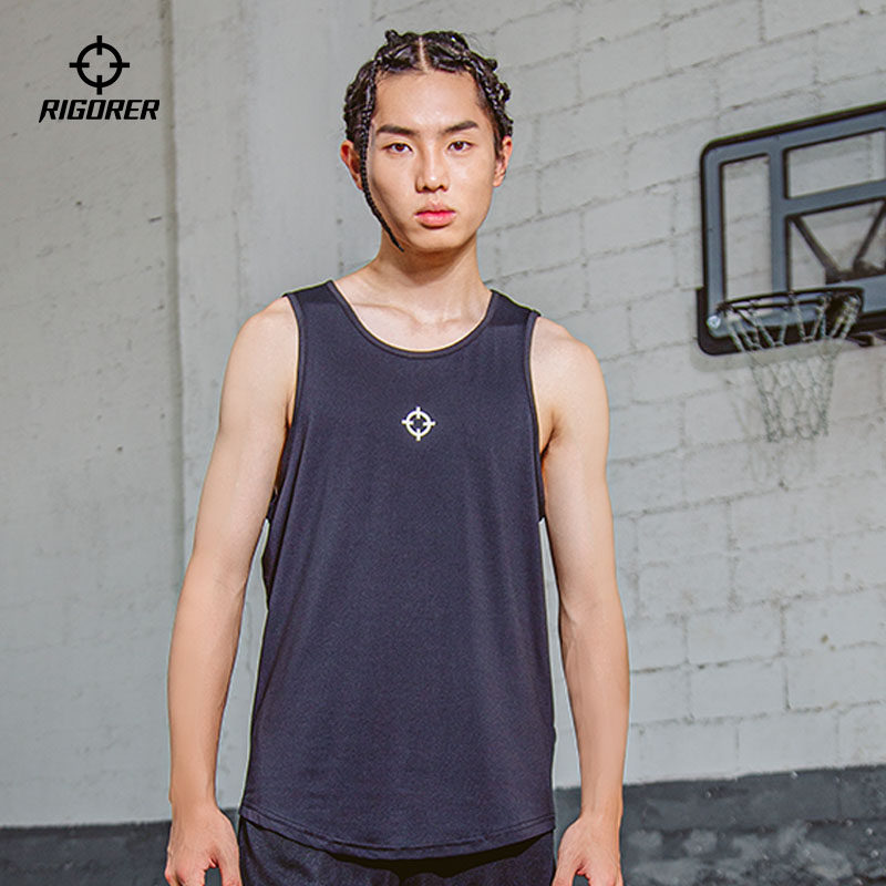 准者篮球训练跑步宽松纯色无袖坎肩 准者运动运动T恤