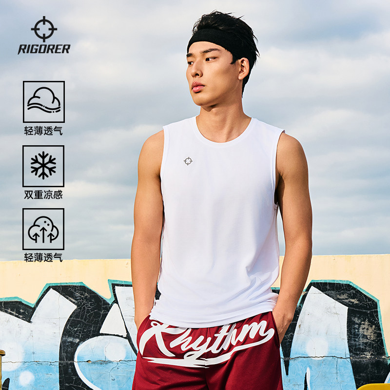 准者田径运动背心男夏日冰皮速干透气训练健身跑步投篮服无袖T恤