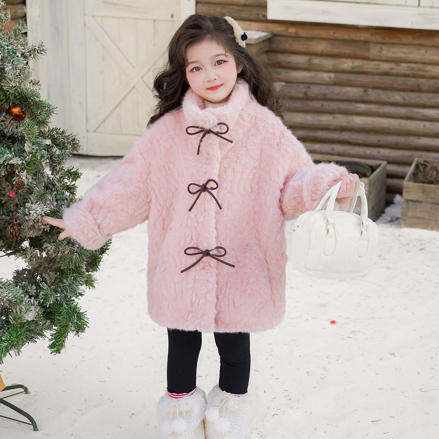女童冬装毛毛外套2025冬季新款皮毛一体儿童女孩洋气宝宝加厚棉衣,淘宝优惠券,粉丝福利购,淘宝优惠卷
