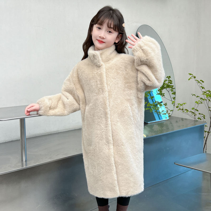 女童长款仿皮草大衣毛绒外套加厚保暖皮毛一体儿童毛毛大衣水貂绒,淘宝优惠券,粉丝福利购,淘宝优惠卷