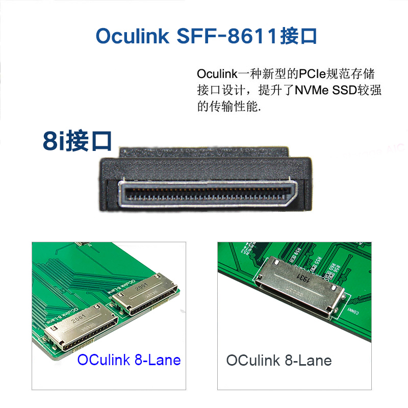 Oculink SFF-8611 8i对2个 8611 4i服务器主板硬盘16G高速数据线-图2