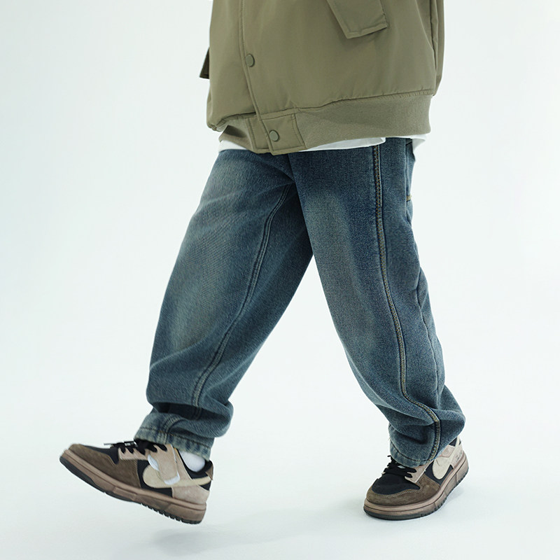 多加潮牌童装儿童加绒水洗牛仔裤2025年冬装新款男童宝宝时髦长裤,淘宝优惠券,粉丝福利购,淘宝优惠卷