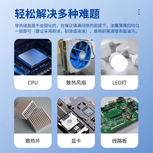 高导热膏模块散热膏不固化导热硅脂耐高温LED灯珠CPU变频器功放管 - 图1