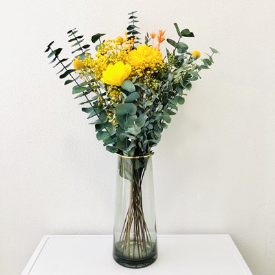 森系大花束70真尤加利叶永生花干向日葵北欧风电视柜装饰拍照道具 虎窝淘