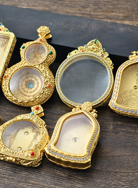 高端精品藏式嘎乌盒唐卡画盒外壳空盒单面双面吊坠挂件新款民族风