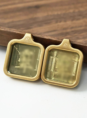 新款道家唐卡外壳画盒钛钢保色不掉色迷你正方形嘎乌盒吊坠挂件潮