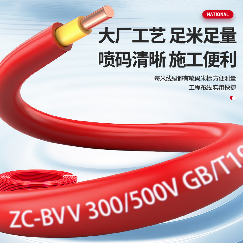 珠江威视国标家用ZC-BVV电线2.5 4 6 10 16平方阻燃家装双皮硬线 - 图3