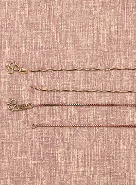 古铜色女士元宝项链细链，百搭简