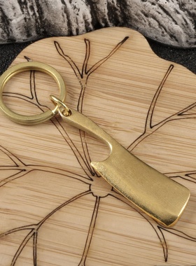 黄铜钥匙挂件，菜刀造型，小巧精