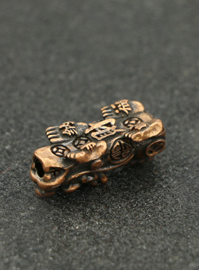 3D电铸红铜贯穿式麒麟自制DIY手