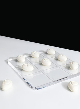 现代简约亚克力棋盘树脂棋子摆件样板房客厅书房艺术软装家居摆设