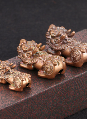 紫铜貔貅3D转运手链DIY小饰