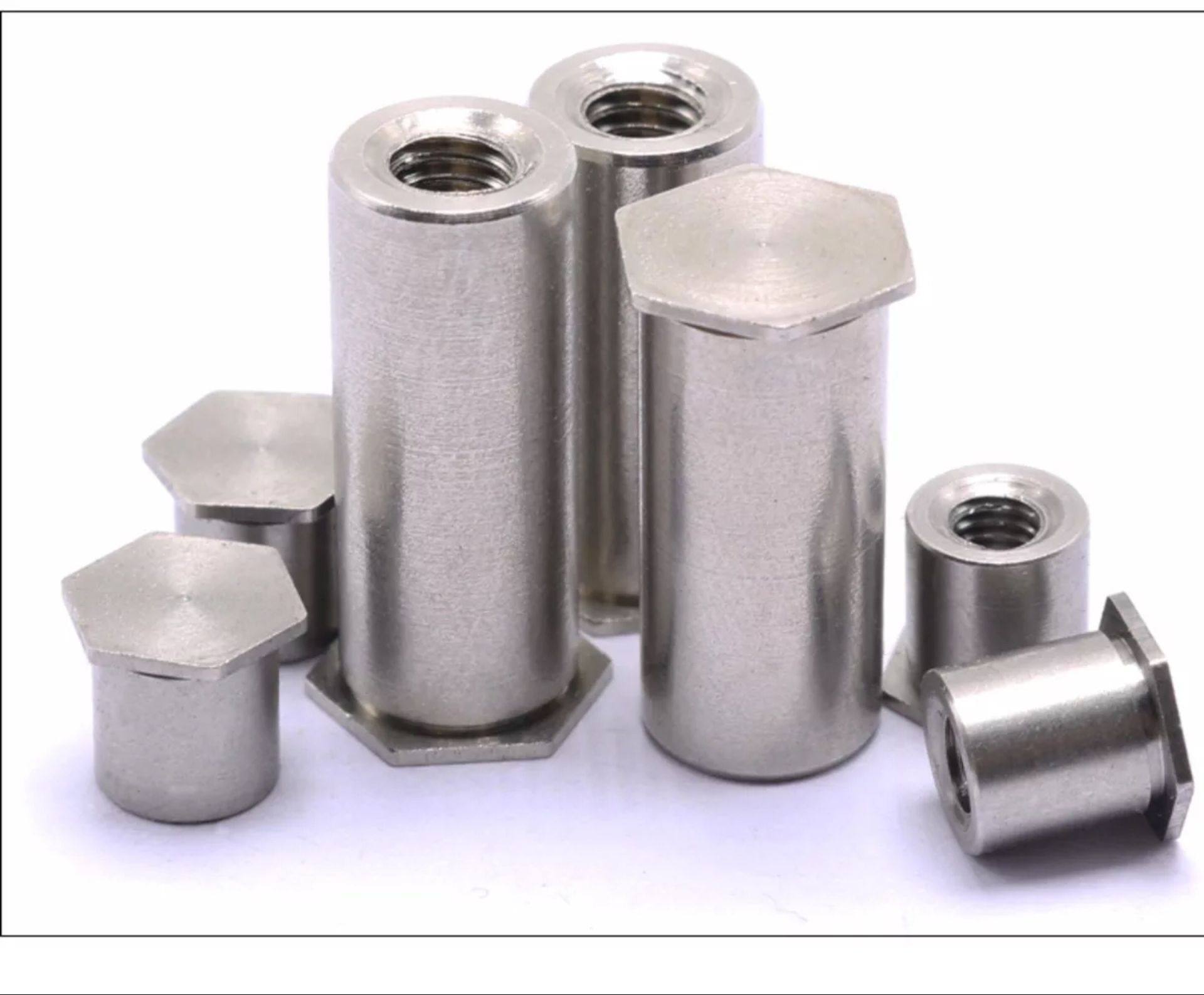 bsos盲孔压铆螺柱/304压铆螺母柱/不锈钢压板螺柱 3.5m4*l外径7.