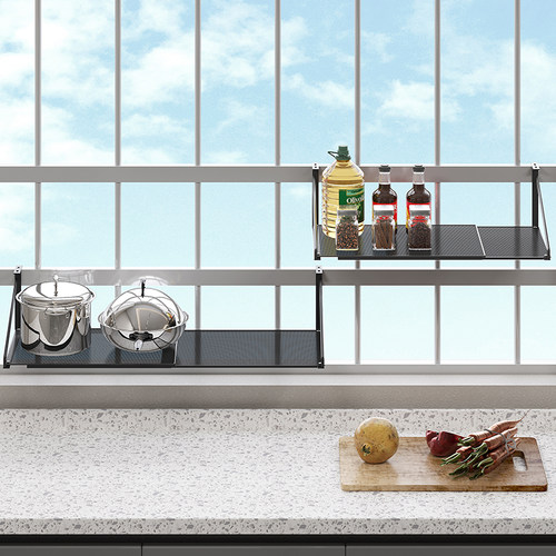 厨房窗户收纳窗台置物架挂篮防盗网阳台护栏免打孔悬挂架窗沿神器 - 图0