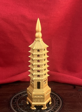 黄铜雕刻文昌塔招财摆件