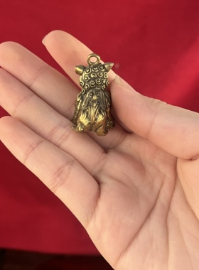 黄铜小狮子复古钥匙扣摆件