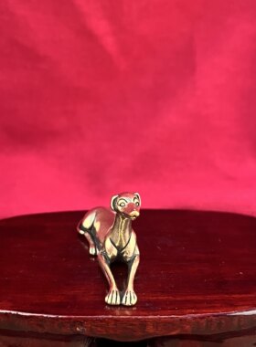 纯黄铜旺财狗招财吉祥摆件