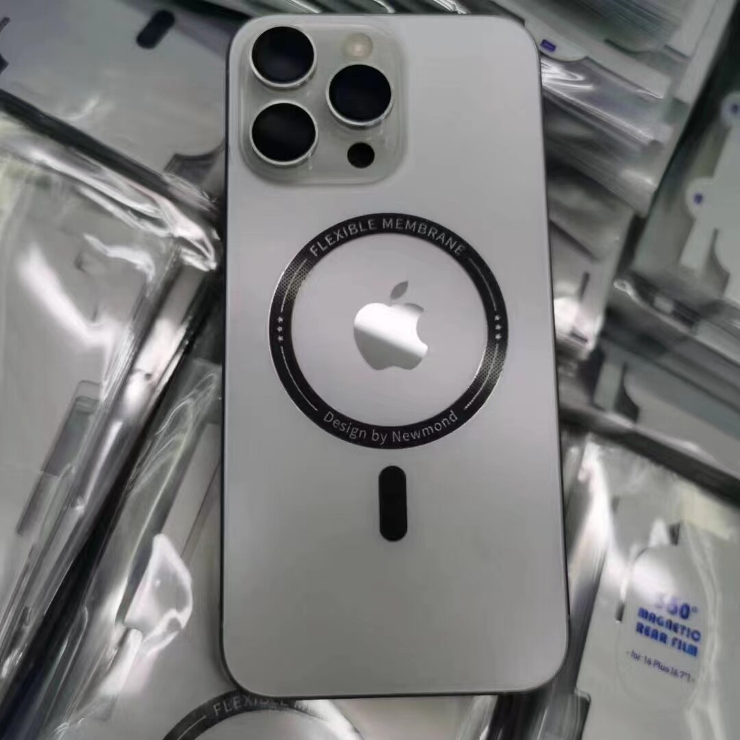 适用苹果16promax背膜全包侧边iPhone16pro后膜磁吸plus手机水凝软膜15por贴纸侧边14后盖磨砂边框13后背12壳