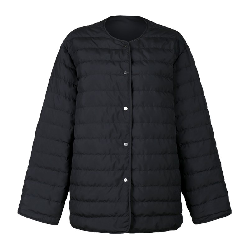 Bettychow 2面穿 极简宽松轻盈鸭绒服马甲便携秋冬无领保暖外套 - 图1