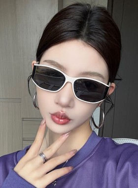 欧美复古猫眼高级感墨镜女